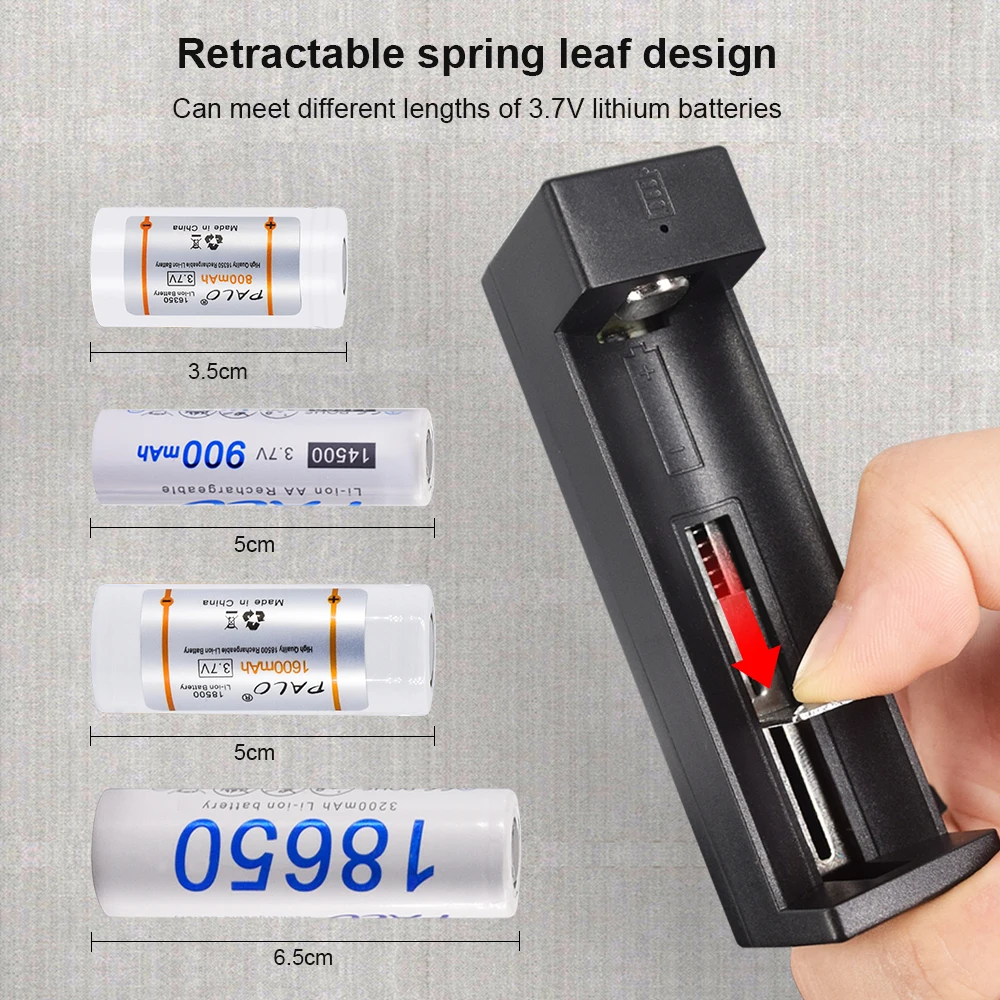 

PALO 1/2/4 slots 3.7V battery charger USB li-ion 14500 18650 16340 18500 rechargeable lithium battery charger 3.7V