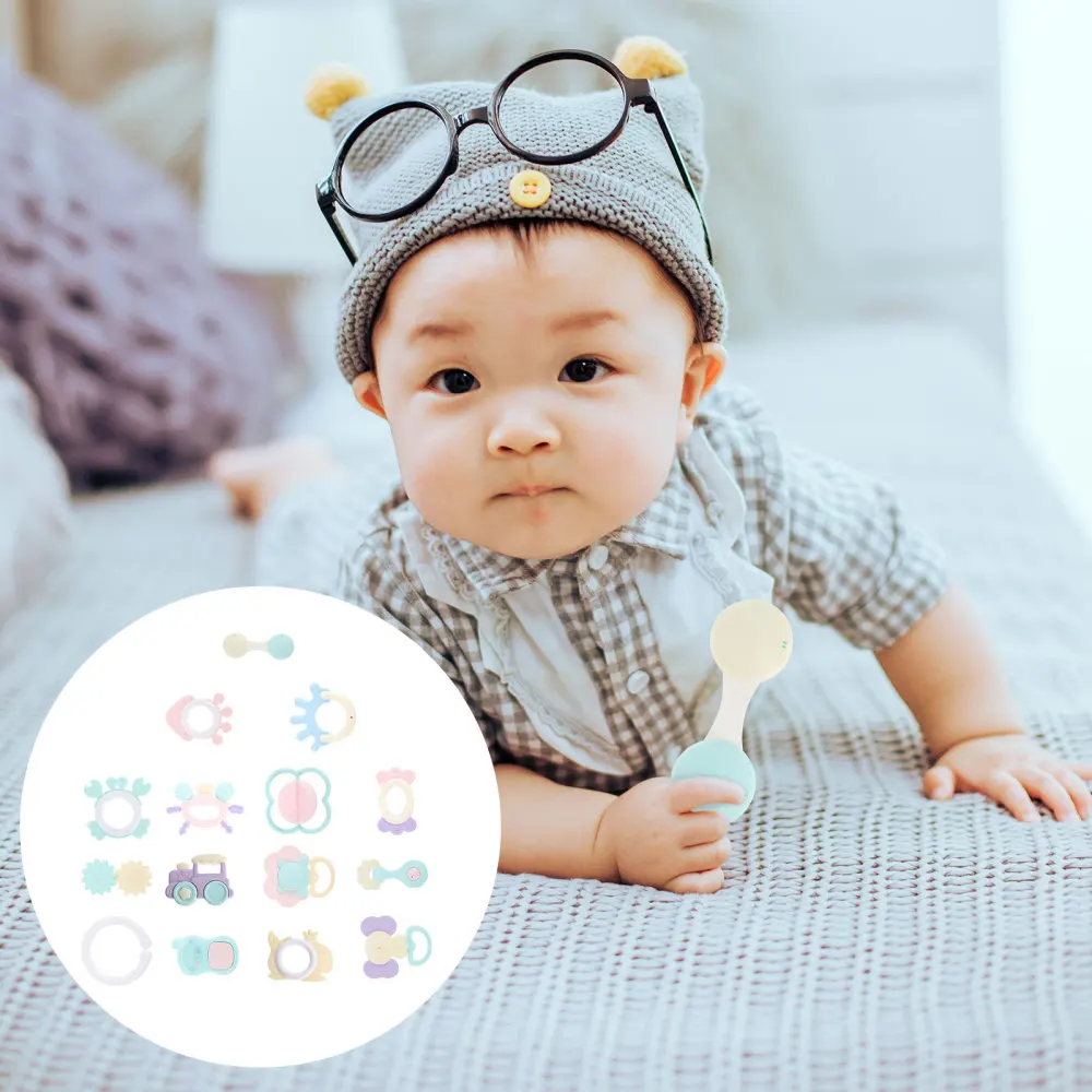 

14pcs Rattle Teether Cartoon Teething Educational for Baby Toddler