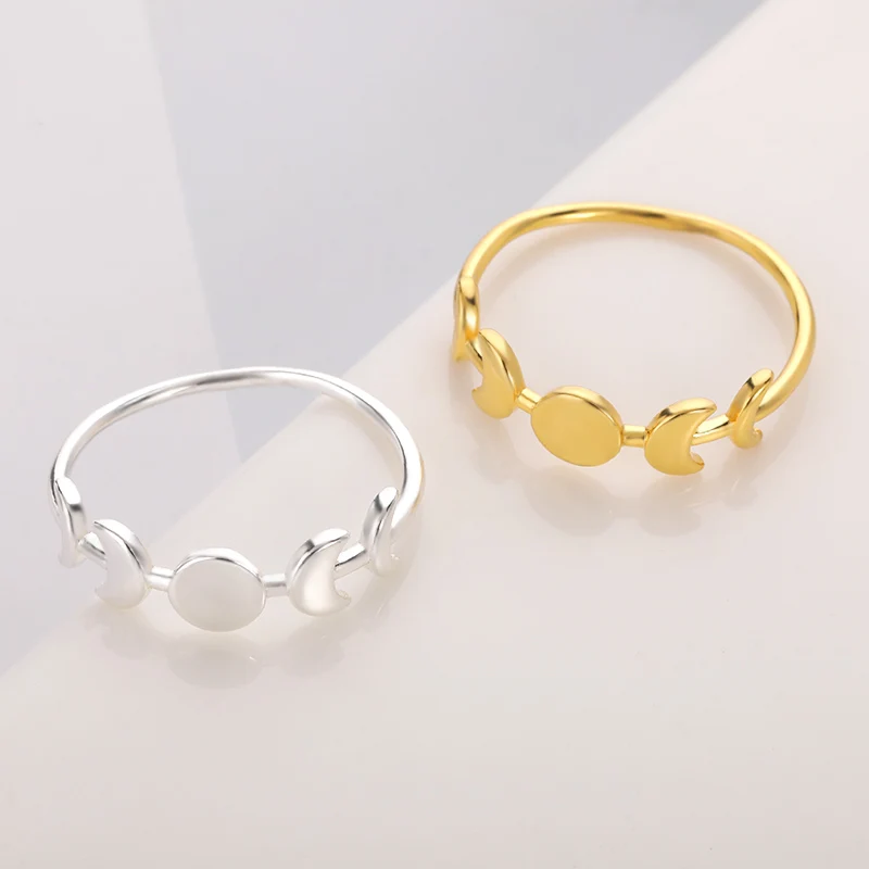 Минималистичные кольца в форме Луны и солнца для женщин модное обручальное