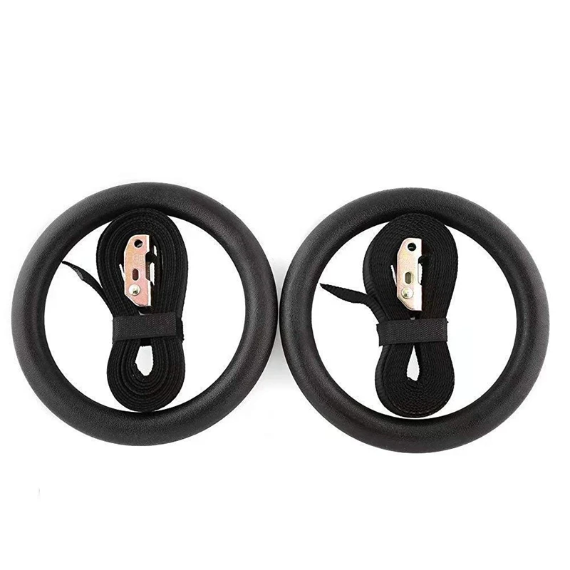 

Foldable Resin Gymnastic Rings Gym Fitness Rings with Straps Buckles Strength Training Fully Adjustable Straps
