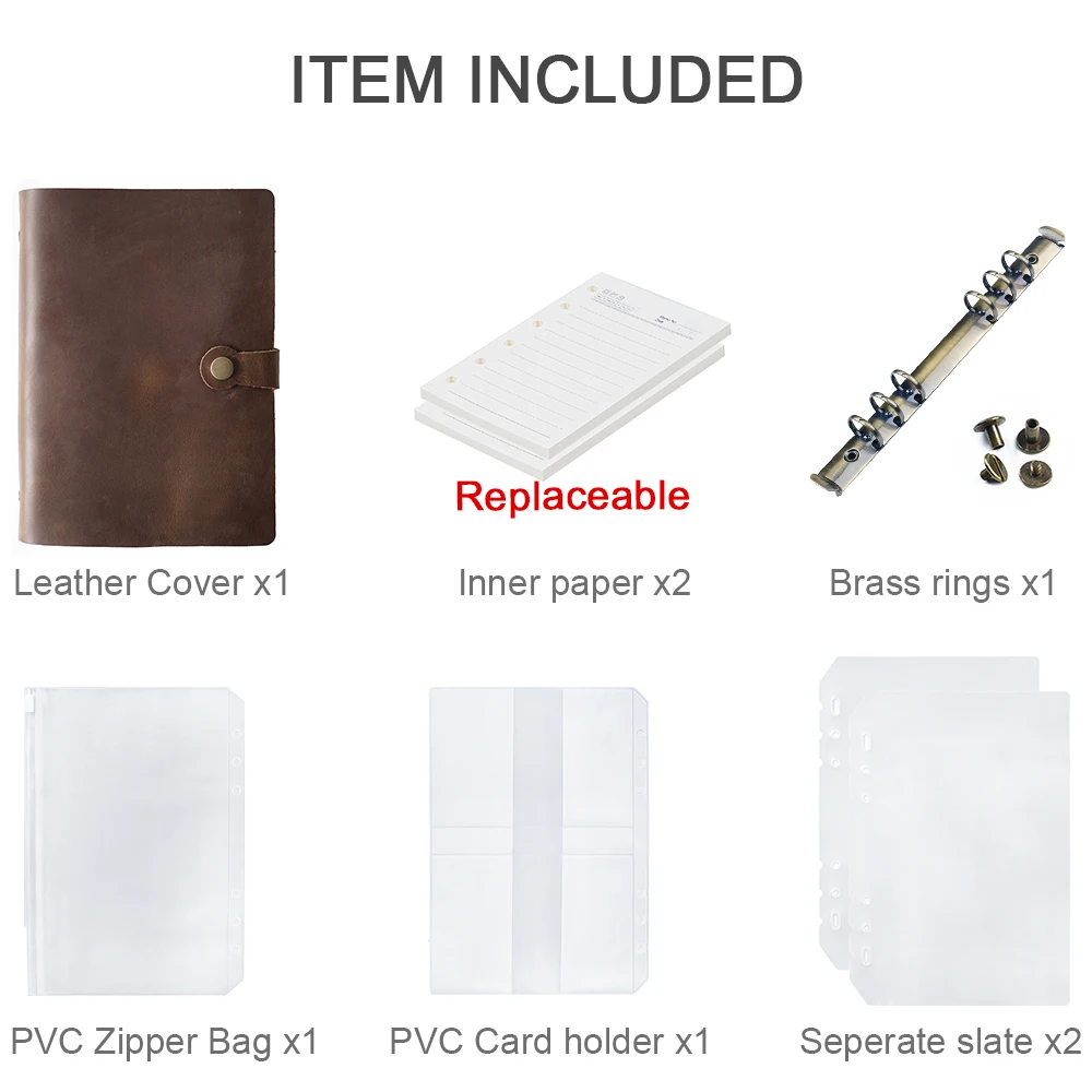 Moterm классический Бизнес кожа Тетрадь A5 коровьей многоразового журнал ежедневник