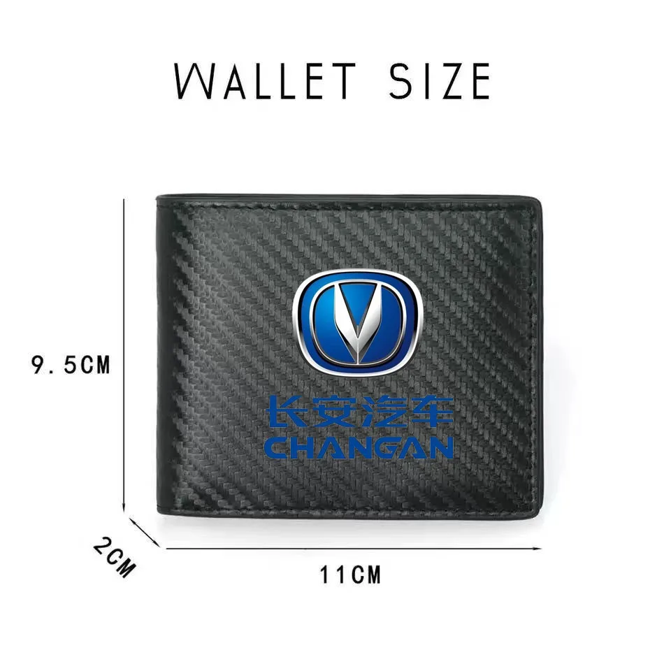 

Car Logo Carbon Fiber Leather Wallet Men ID Card Holder Purses For Changan CS75 CS95 CS85 V7 CS35 Alsvin CS15 CS55 Eado Card Bag