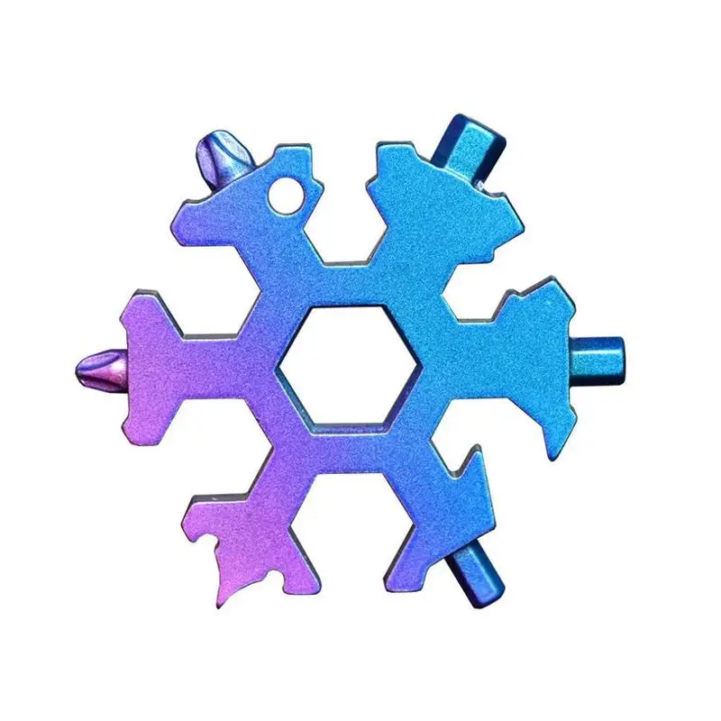 

19 In 1 Flake Tool Multi Pocket Tool Spanner Hex Wrench Multifunction Flake Tool Multipurpose Camp Survive Keyring Outil Flocon