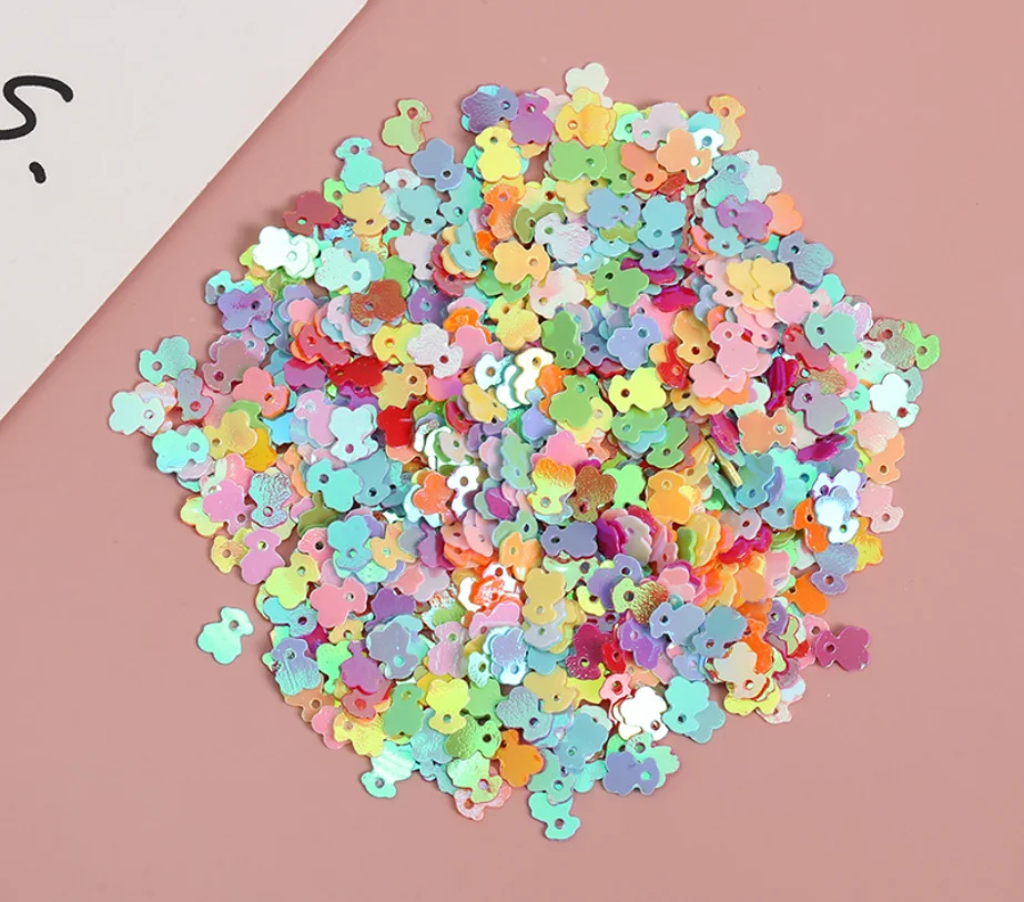 

20g Little Bear Paillettes Loose Sequins for Crafts 6mm Glitter Confetti Nails Art Decoration DIY Sewing Accessories