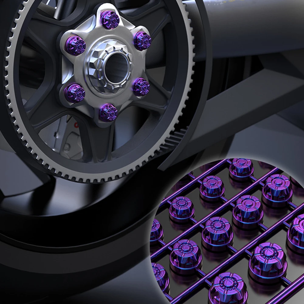 

58PCS Colorful Motorcycle Modification Engine Decor Outer Hexagonal Head Colorful Screw Cover Lug Nuts Motor Bike Accessories