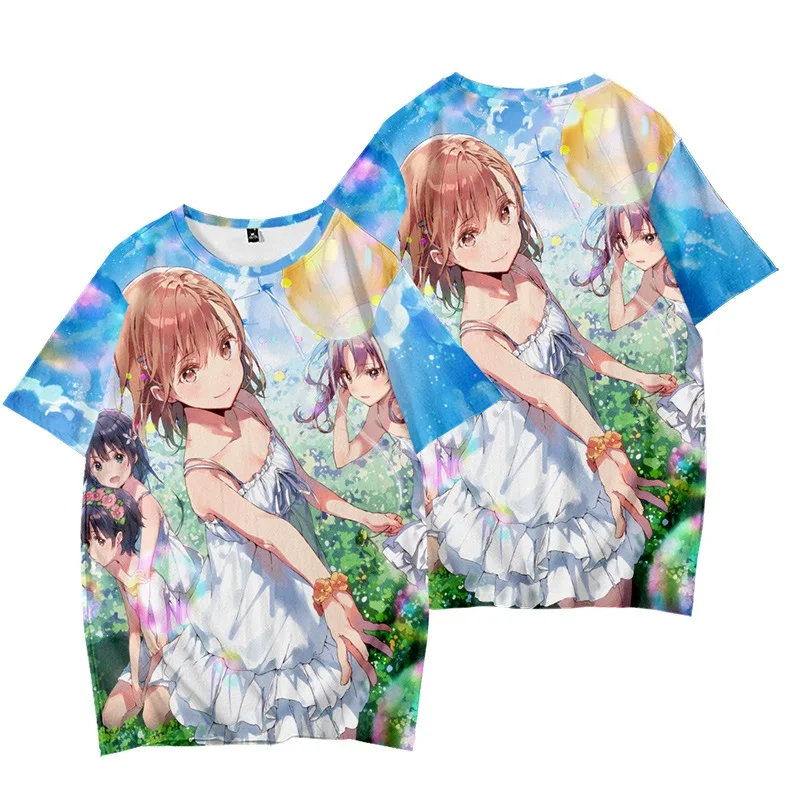 

Anime Cos Toaru Kagaku no Railgun Misaka Mikoto T-Shirt Tee Street Student T-Shirt Tee T Shirt Top