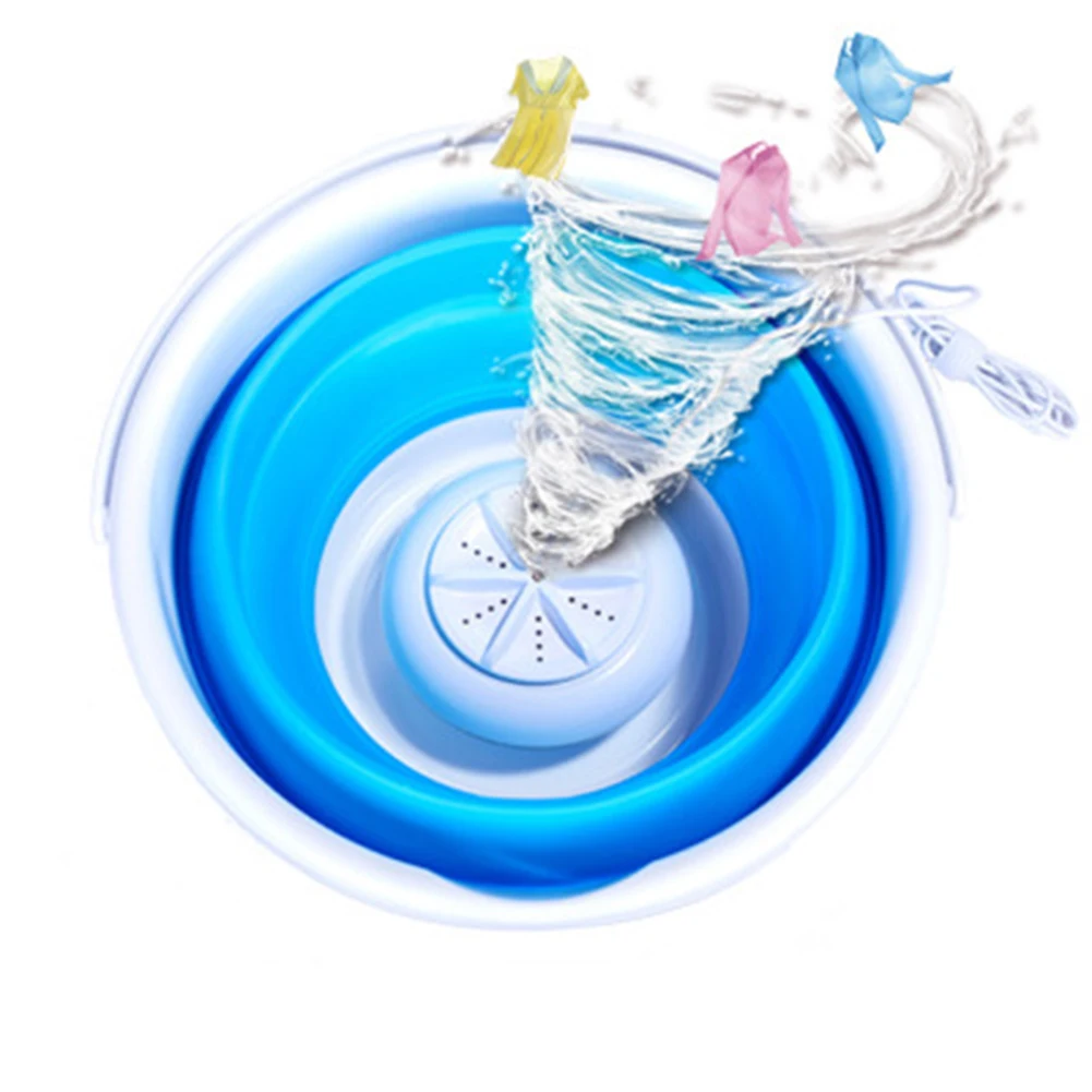 

Mini Foldable Washing Machine Ultrasonic Cleaning Small 2 In 1 Portable Washer USB Dormitory Washer For Home Travel
