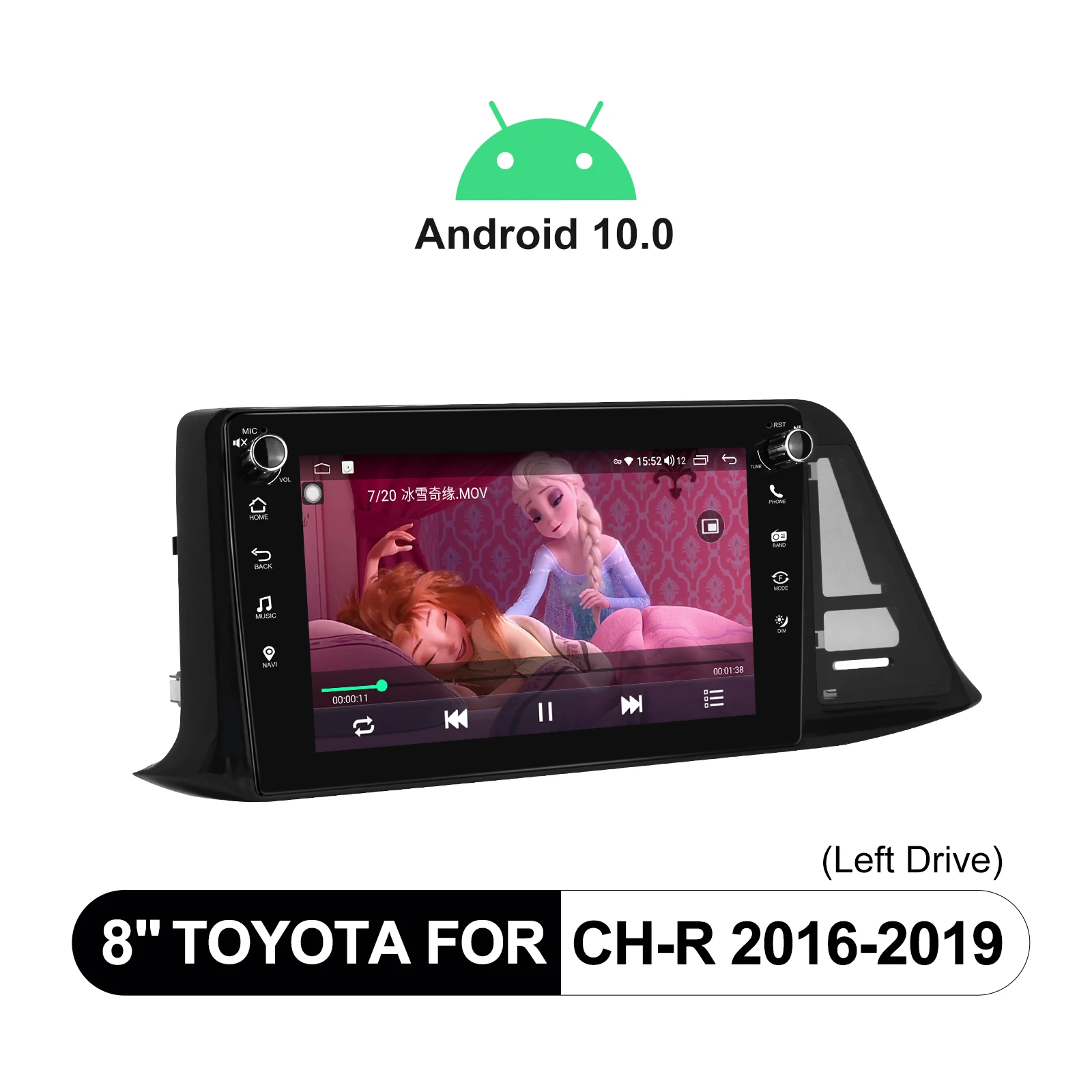 

8 Inch Car Radio Stereo WiFi Bluetooth5.1 Carplay Octa core 1280*720 Head Unit Android10 For Toyota CH-R 2016-2019( Left Drive)