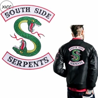 big size riverdale south side serpents iron on patches for clothing cartoon two headed cobra snake embroidery sticker applique