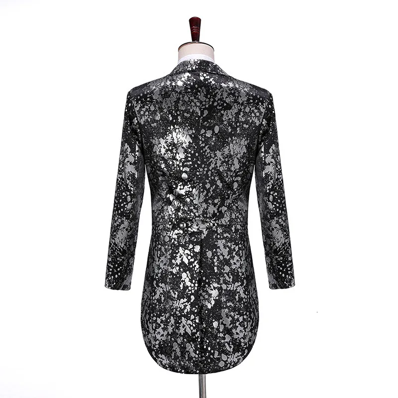 

PYJTRL Mens Fashion Two-piece Set Gold Red Leopard Print Swallowtail Suit Wedding Groom Stage Singer Party Prom Dress Tuxedos