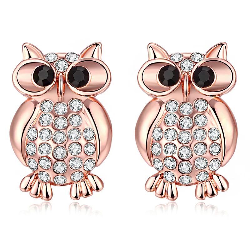 Серьги jinzeyi для женщин модные циркониевые серьги-гвоздики цвета розового золота