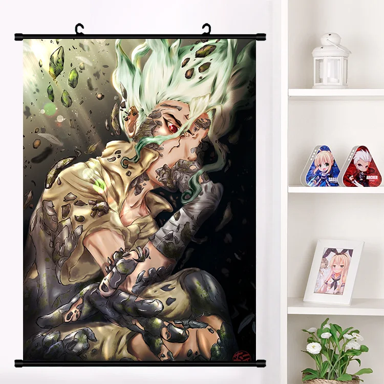 V Аниме Dr. STONE Ishigami Senku Shishio Tsukasa Настенная роспись настенный плакат Otaku коллекция домашнего декора художественный подарок - Цвет: V
