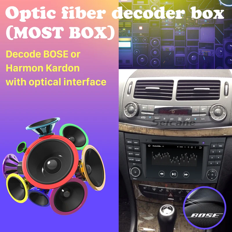 Seicane автомобильный оптоволоконный декодер большая коробка для E Class W211 E200 E220 E230 2002
