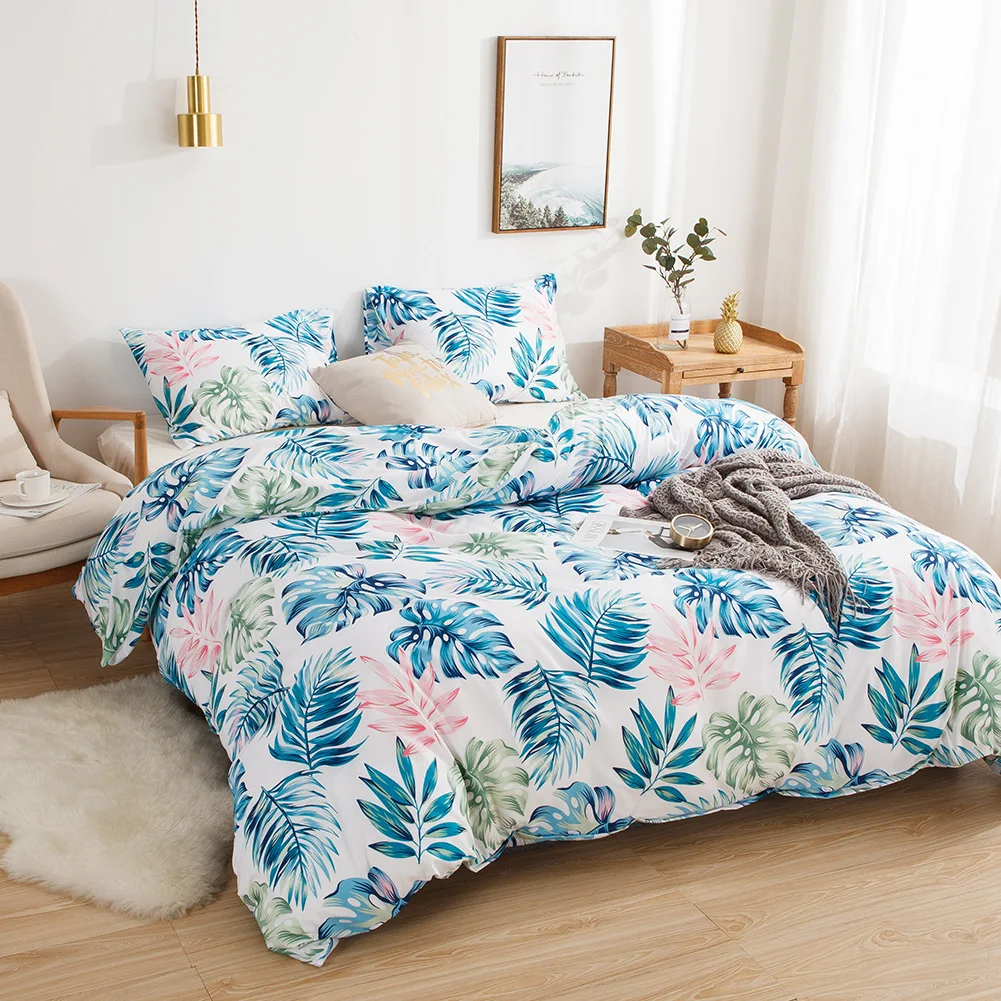 Красочный цветочный Комплект постельного белья из 3 предметов пододеяльник