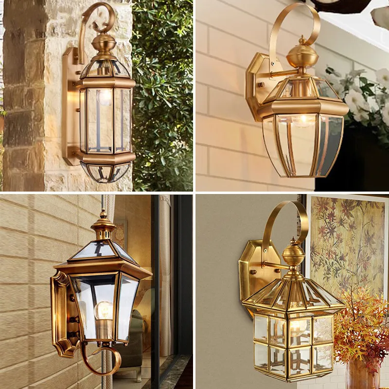 

SAROK Outdoor Wall Lamp Fixtures LED Copper Sconces Home Decorative Wall Lights For Patio Porch Garden Corridor Room