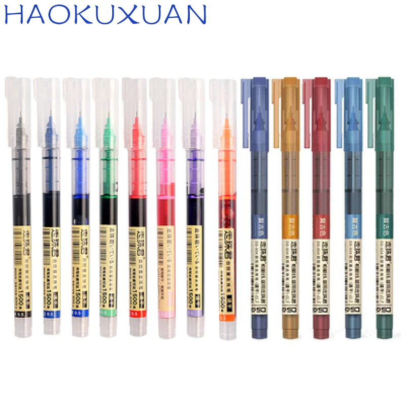

Vintage Gel Pens 0.5mm Extra Fine Quick Drying Precise Tip Liquid Ink Rolling Ball Pens for Planner Stationery