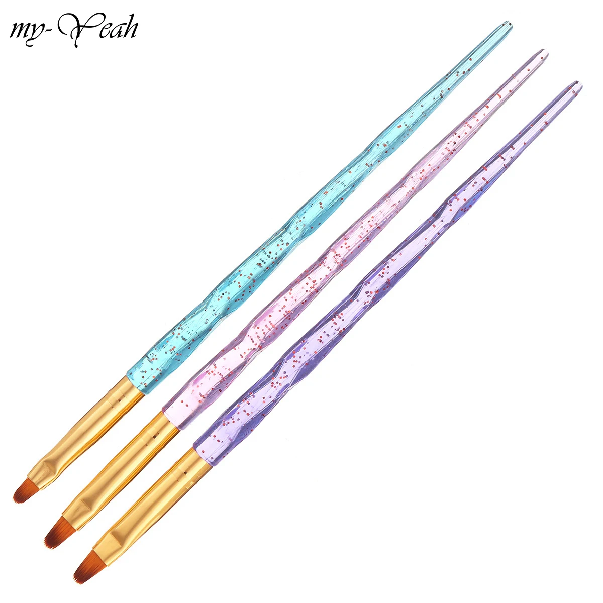 My-да 3 шт./компл. нейл-арта акрил УФ-гель для ногтей строитель кисть с украшением в