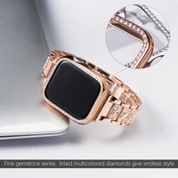 band case metal strap for apple watch series 5 strap 40mm 44mm diamond ring 38mm 42mm stainless steel bracelet iwatch 764321
