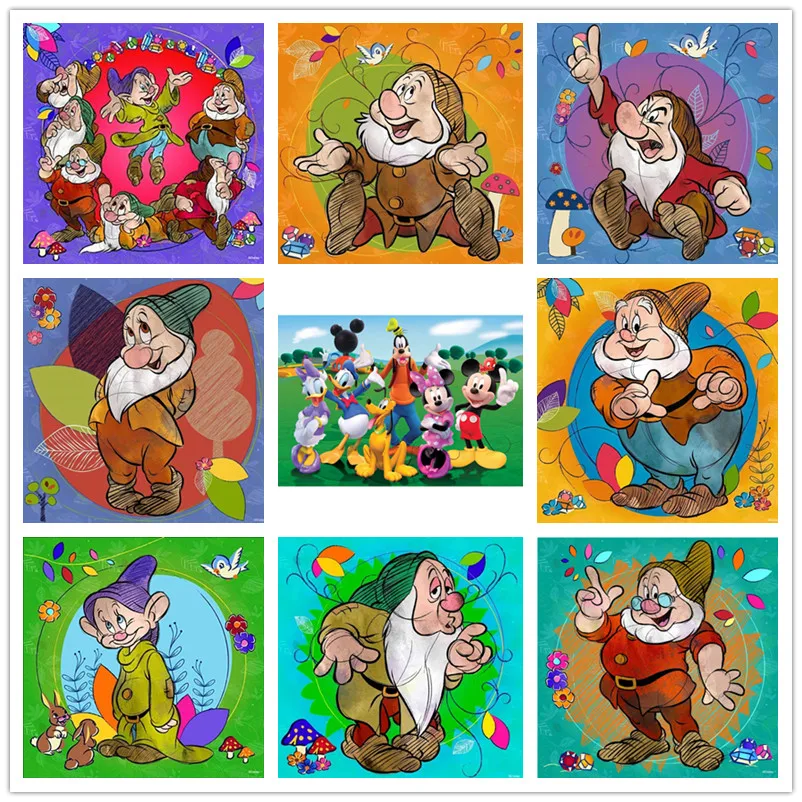 

Алмазная живопись 5d, Disney семь карликов, бриллиантовая вышивка, полный набор для вышивки крестиком, домашний декор, настенное искусство