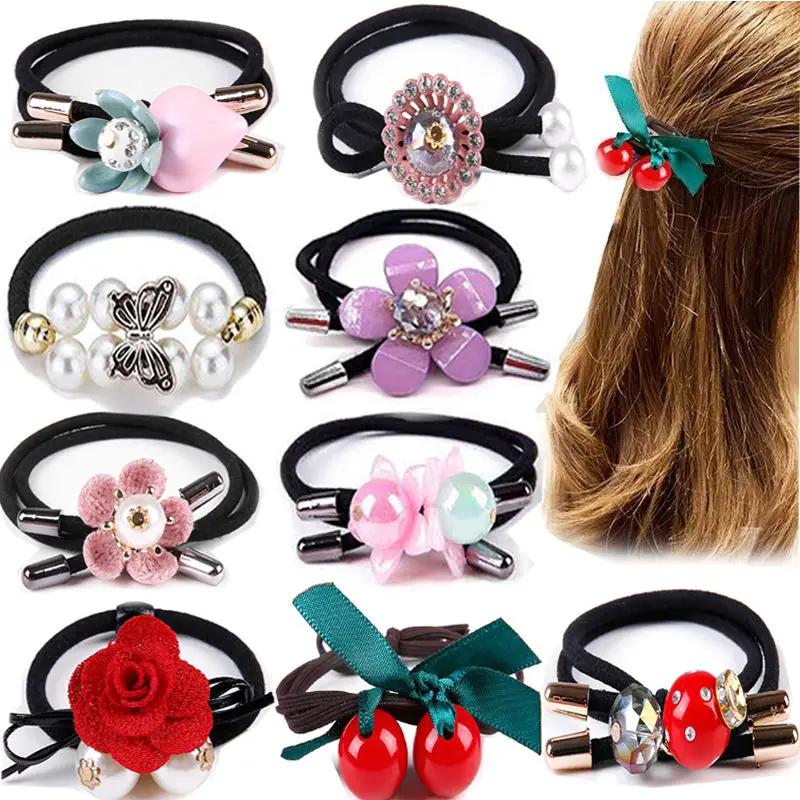 

New Crystal Hair Accessories Bun Head Rope Hairpin Set Girl Women Wedding Birthday Aesthetic Luxury Jewelry Cute Christmas Gift