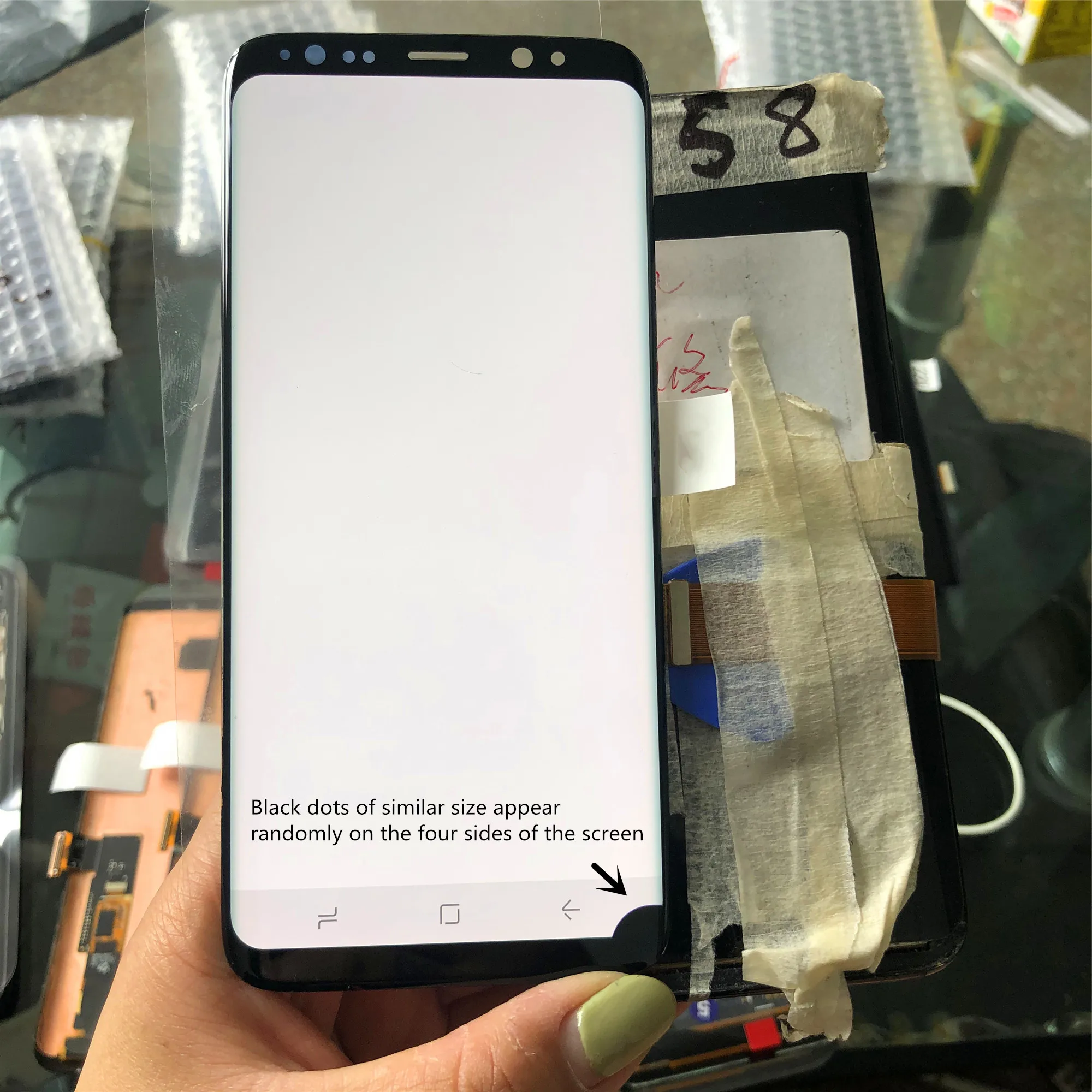 

ЖК-дисплей SUPER AMOLED S8 с рамкой для SAMSUNG Galaxy S8 G950 G950F, дисплей с сенсорным экраном, дигитайзер с мертвыми пикселями