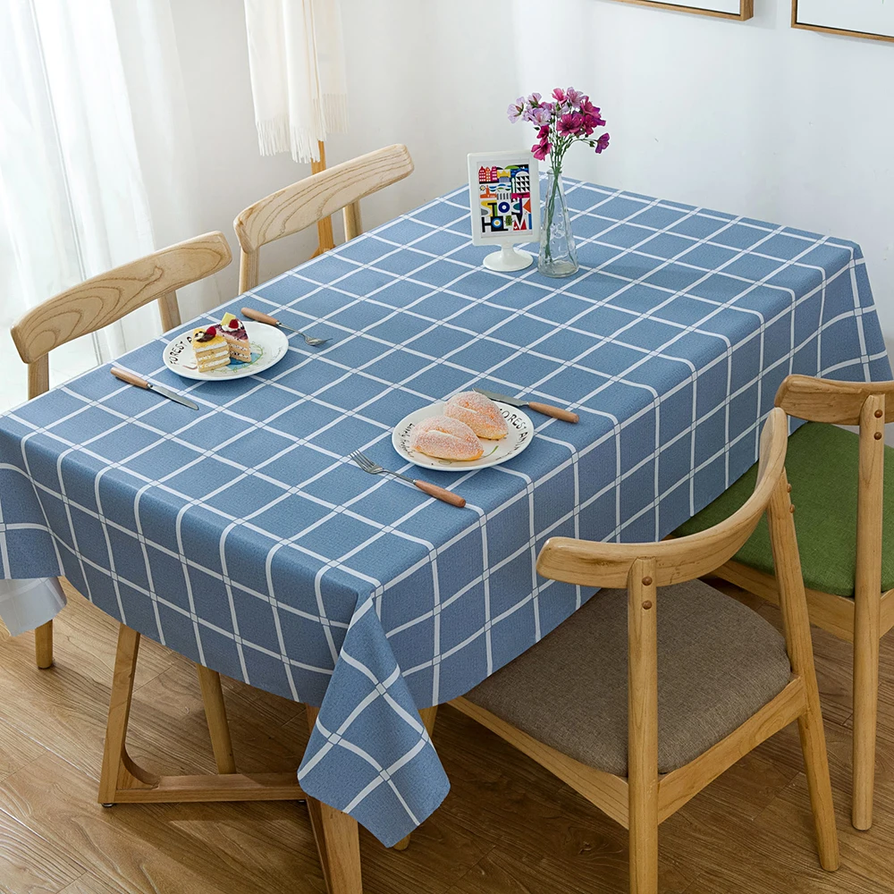 Водонепроницаемая маслостойкая Скатерть из ПВХ с принтом в клетку декоративное