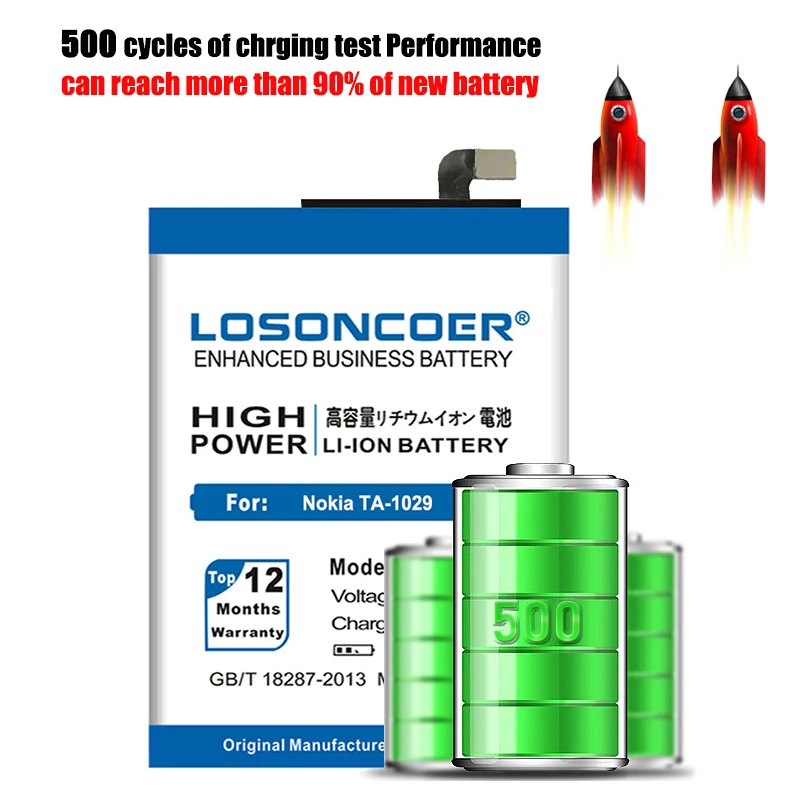 LOSONCOER HE341 5300mAh Battery For Nokia 2.1 TA-1029 Mobile Phone ~In Stock | Мобильные телефоны и аксессуары