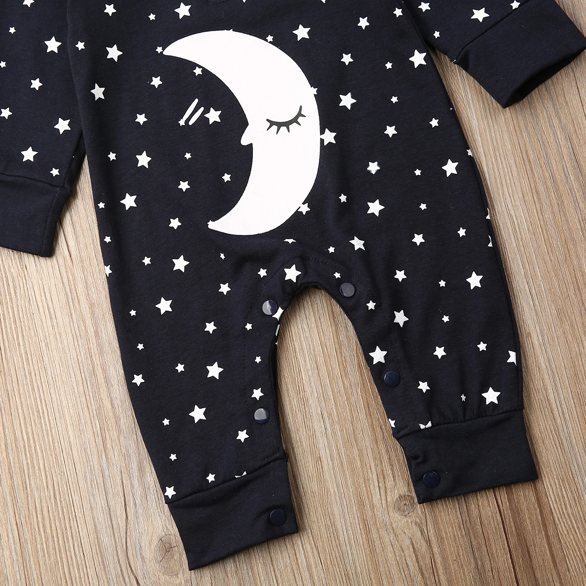 

Infant Baby Girl Boy 0-18M Kid Moon Hooded Romper Winter Warm Outfits Clothes