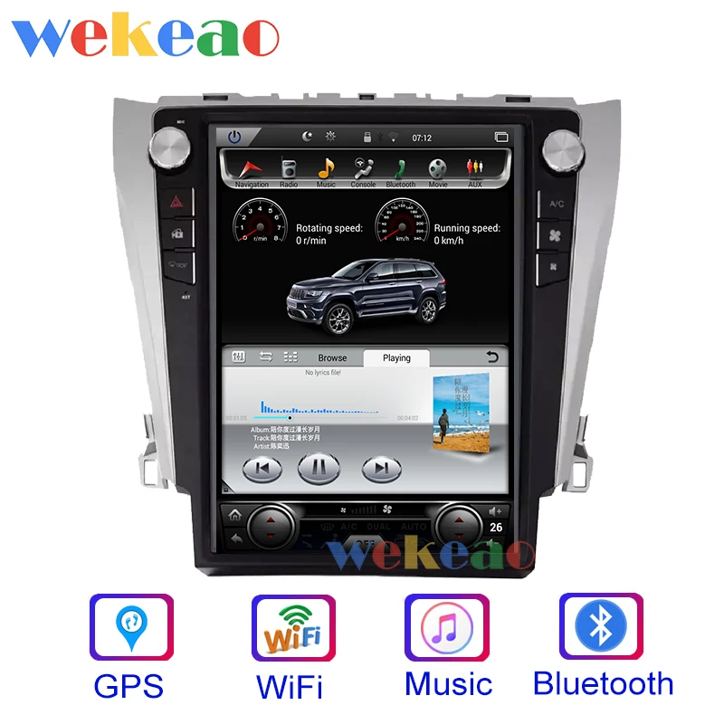 Wekeao вертикальный экран Tesla Style 12 1 'ɱ Din Android 9 0 автомобильное радио GPS-навигация