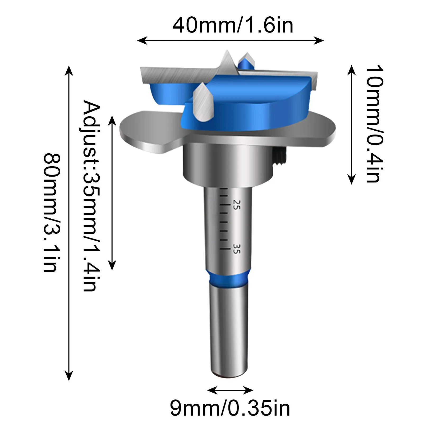 

Cemented Carbide 35/40mm Hole Saw Woodworking Core Drill Bit Hinge Cutter Boring Forstner Bit Tipped Drilling Tool High Quality