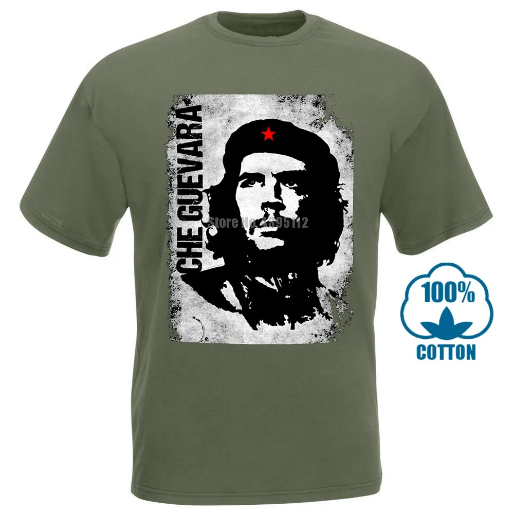 Армейский зеленый Официальный Che Guevara Винтажная Футболка революционная Легенда - Цвет: Армейский зеленый