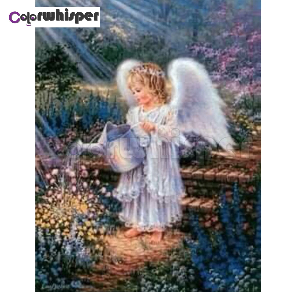 

Алмазная живопись, полноразмерная/круглая картина с ангелом 5D, алмазная вышивка, вышивка крестиком, мозаика, картина из кристаллов, настенн...