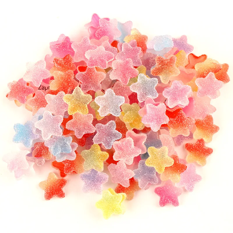 10pcs 17mm Resin kawaii food star-shaped sweet sugar soft candy charms ornament decoration Jewelry making Handicraft Material