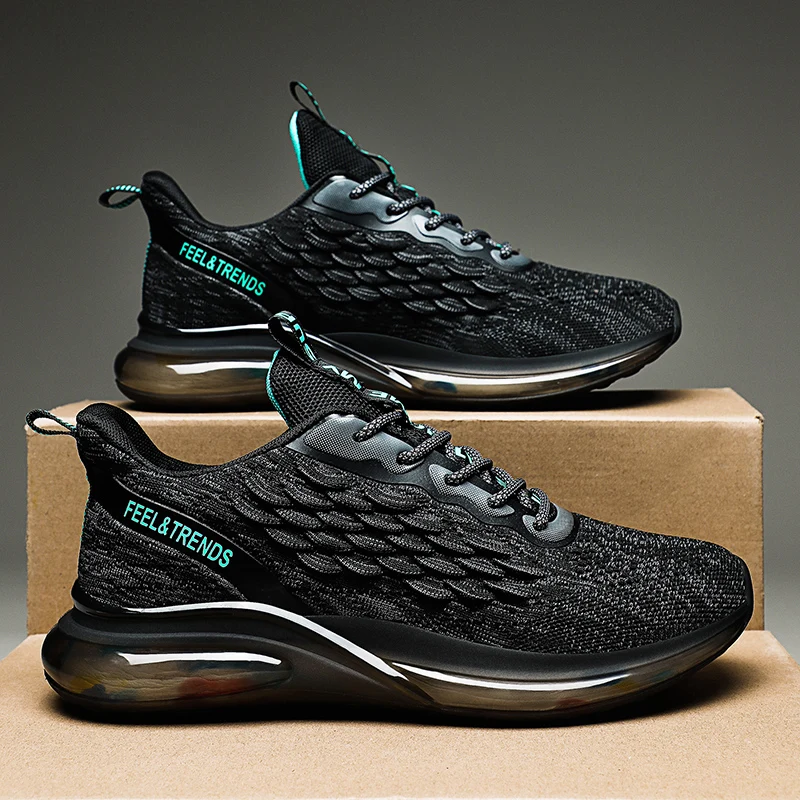 

Модная мужская обувь, дышащая спортивная обувь, черные теннисные Туфли, Мужская Роскошная Удобная безопасная прогулочная обувь для бега Ту...