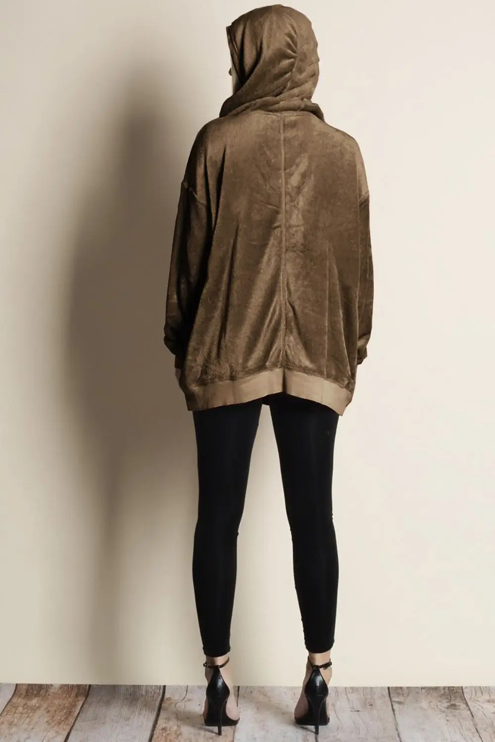 Autumn Winter Women Fleece Velvet Long-sleeved Top Hooded Sweatshirt Female Solid Color Loose Hoodies Plus Size | Женская одежда