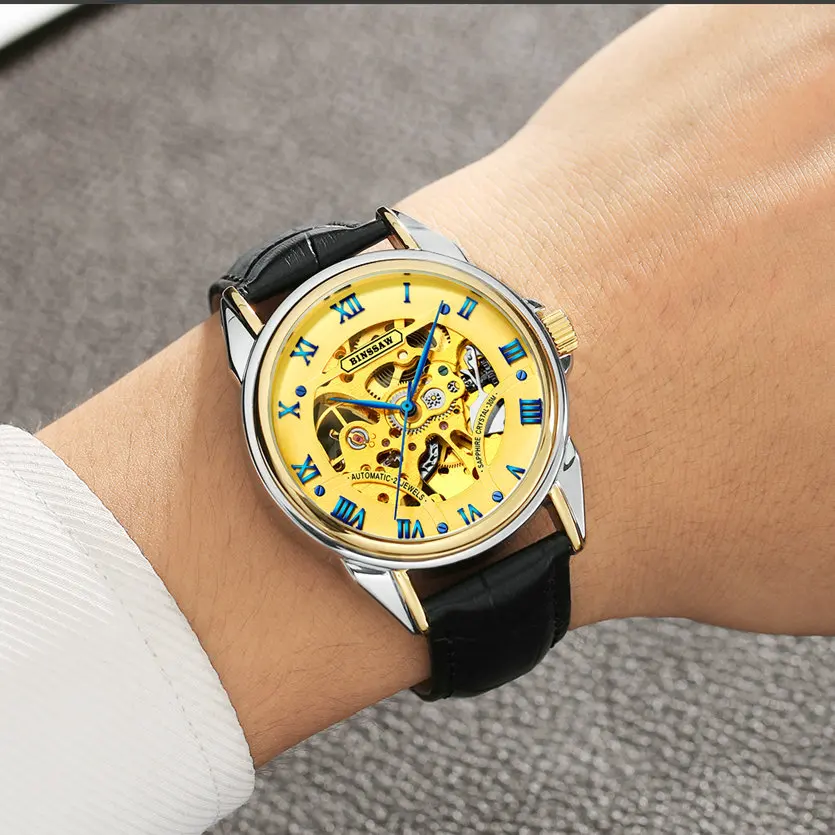 BINSSAW модные роскошные Брендовые мужские часы 2018 новые автоматические