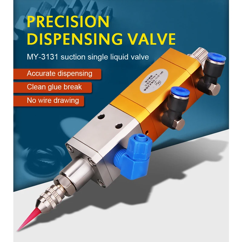 Dispensing Valve Back Suction Pneumatic Precision Dispenser Anti-drip Medium And High Viscosity Silicone Valve Uv Dispensing Val