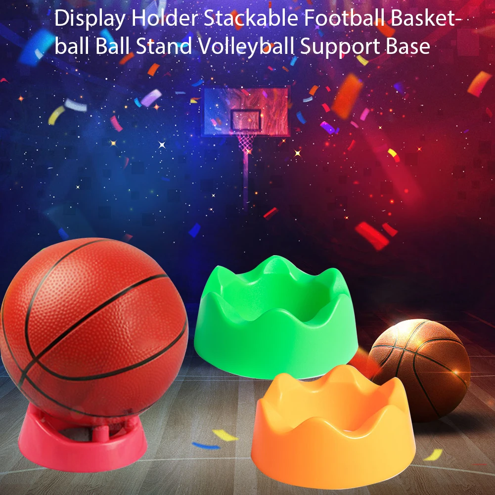 

Hollowed Out Support Base Sports Stackable Football Basketball Anti Scratch Portable Volleyball Display Holder Ball Stand Round