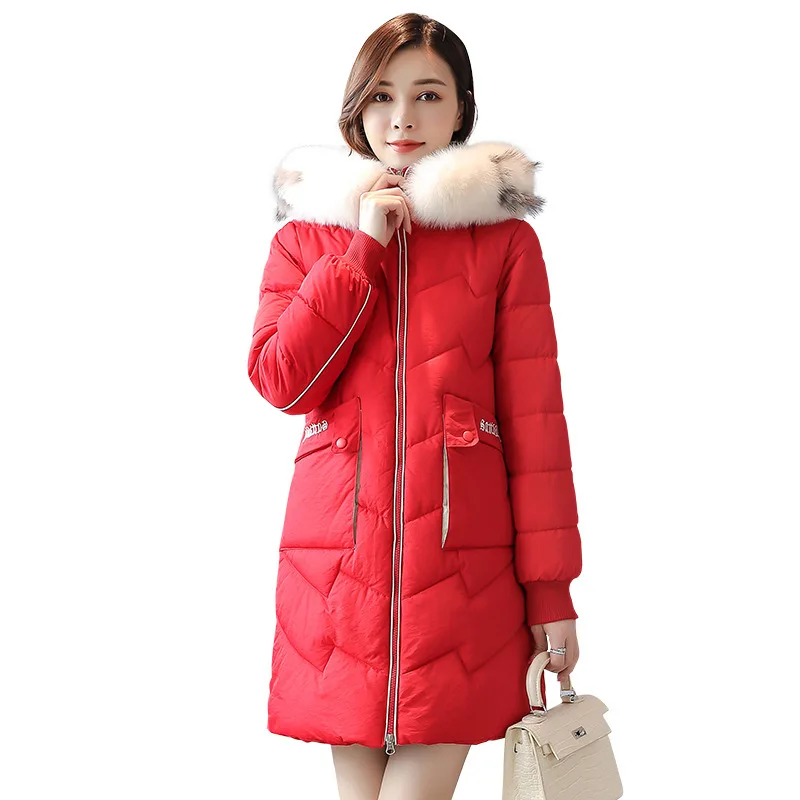 Пуховая парка пуховая зима 2019 длинная одежда в Корейском стиле пальто с