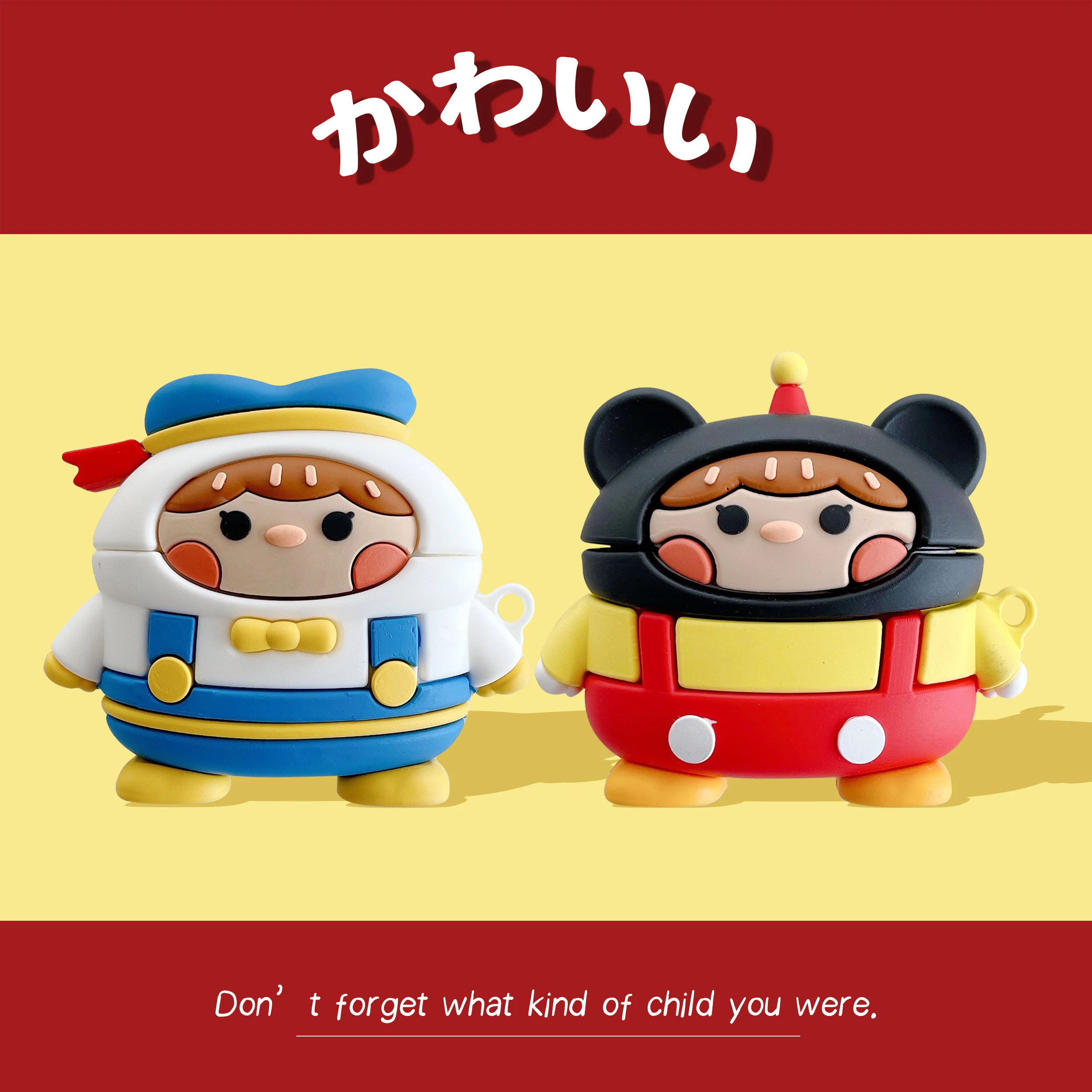 

Couple Selection Earphone Bluetooth Anti-fallHeadphones Case Wholesale For Airpods 1 2 Pro Fashion Cute Character Animal Image