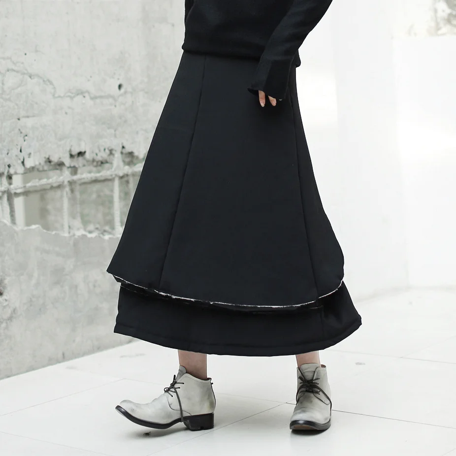 

Женская хлопковая юбка seak, зимняя Пылезащитная черная юбка в стиле High Street