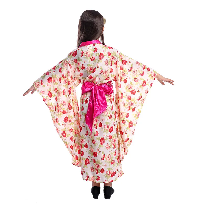 

Kids World National Ethnic Style Japan Kimono Outfit Children Girls Halloween Cosplay Costume for Carnival Party Role Play Dress