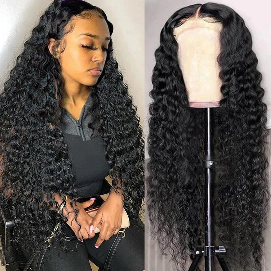 

Brazilian Deep Wave Frontal Wigs 13X6 Deep Curly Lace Front Human Hair Wigs 5X5 6X6 Wet And Wavy Transparent Lace Frontal Wigs