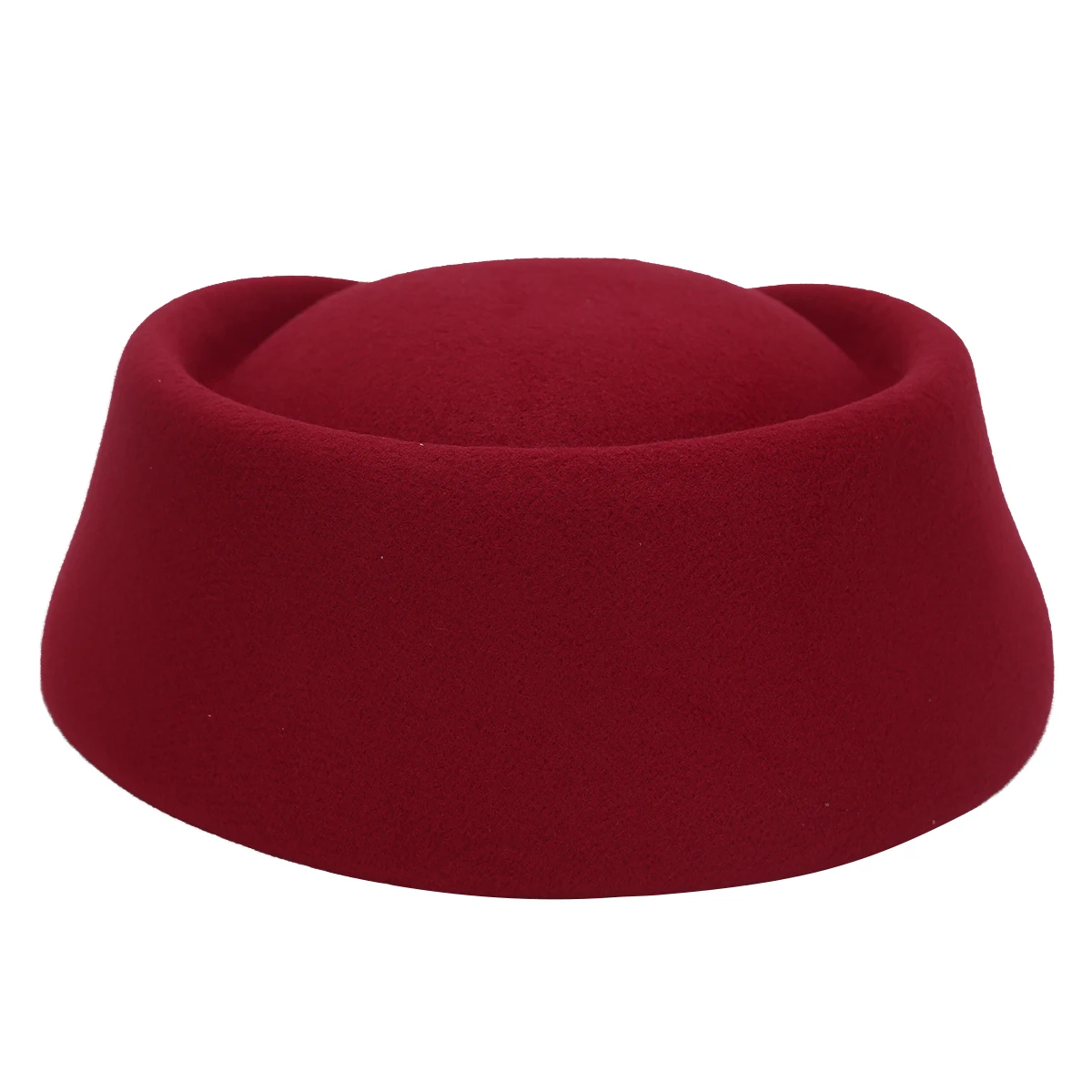 Imitation Wool Felt Stewardess Air Hostesses Pillbox Hat Millinery Teardrop Fascinator Base Cap for Cosplay Costume Accessories