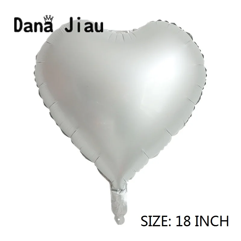 Danajiau новый металлический Цветной 18 дюймов heart из фольги гелиевые шары с днем
