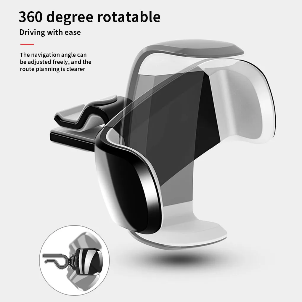 

Universal 4.7-6.0'' Phone Holder Mini Car Air Vent Mobile Clips For iPhone 12/11/X/XS 360° Rotatable Phone Stand Holder