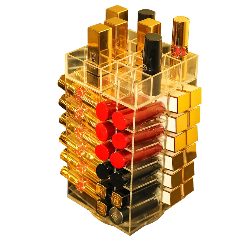 Новый акриловый Органайзер для макияжа коробка хранения вращающаяся на 360