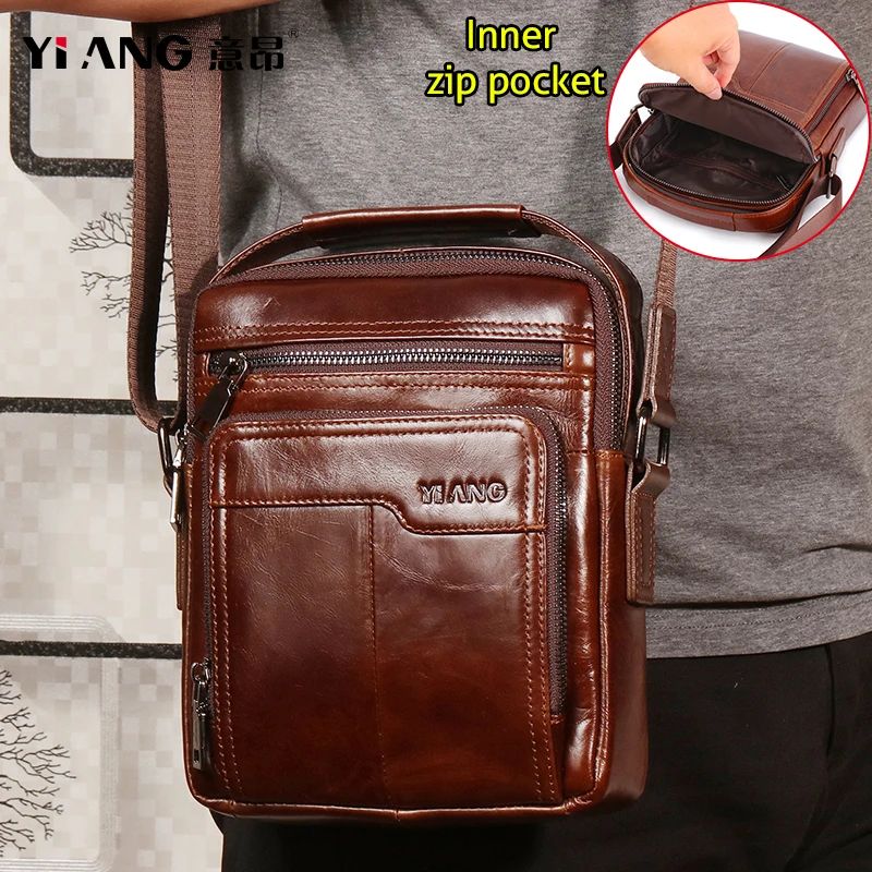 Сумка на плечо мужская из натуральной кожи мессенджер воловьей модный саквояж