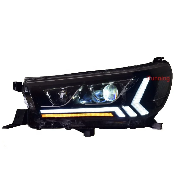 

upgraded VLAND Factory dynamic DRL car full LED headlight headlamp For toyota Hilux 2015-UP head lamp light assembly