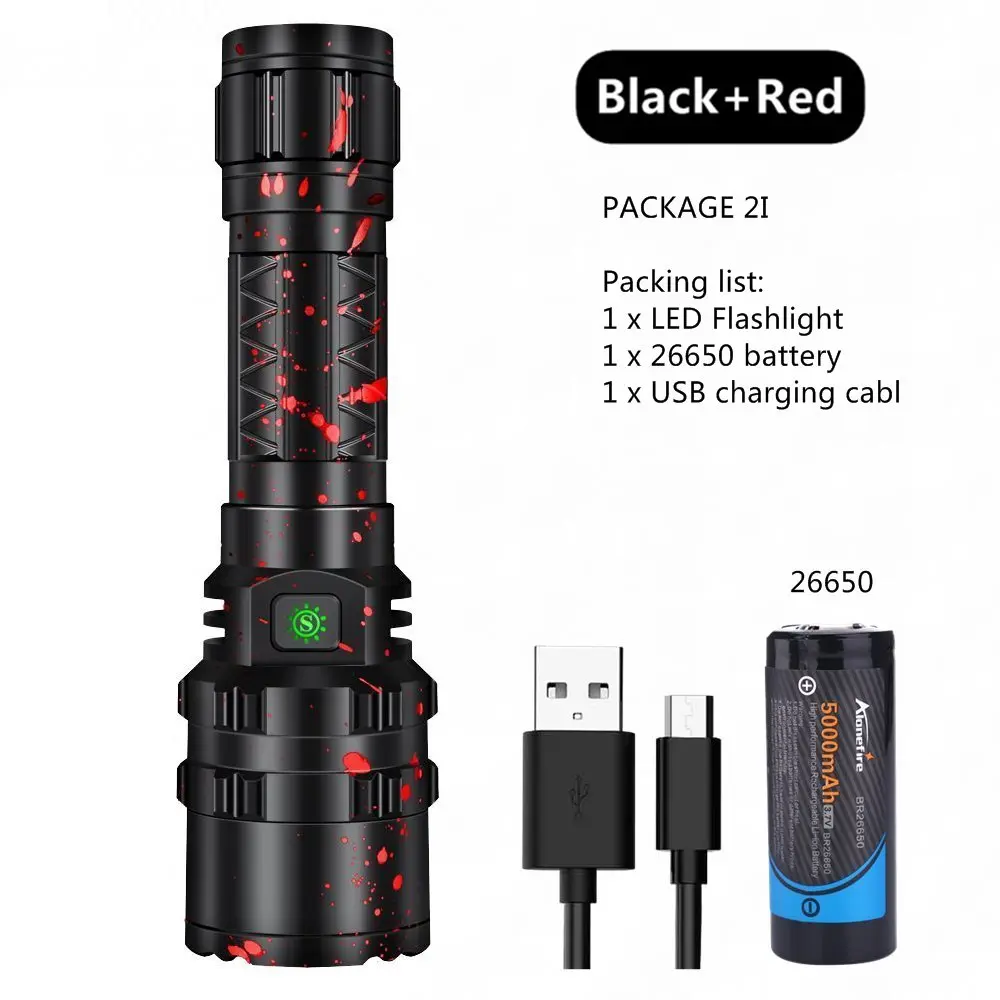 PACKAGE 2I Alonefire G200 80000LM мощный XHP50.2 тактический светодиодный фонарик Xlamp водонепроницаемый фонарь ультра яркий фонарь кемпинг - Испускаемый цвет: PACKAGE 2I